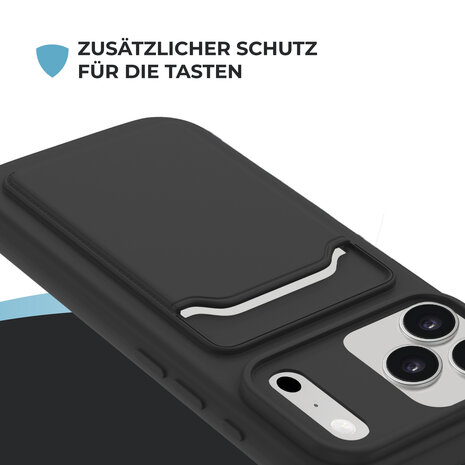 ShieldCase® ShieldCase iPhone 18 Pro Max Silikonhülle mit kartenfach (Schwarz)