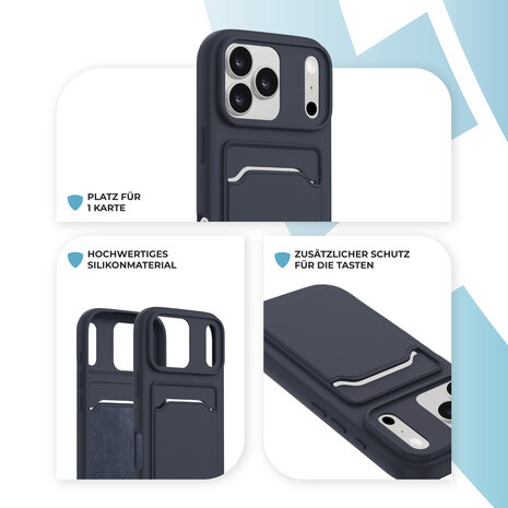 ShieldCase® ShieldCase iPhone 18 Pro Max Silikonhülle mit kartenfach (Dunkelblau) ShieldCase® ShieldCase iPhone 18 Pro Max Silikonhülle mit kartenfach (Dunkelblau)