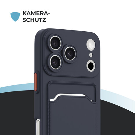 ShieldCase® ShieldCase iPhone 18 Pro Max Back Cover mit kartenfach (Dunkelblau)