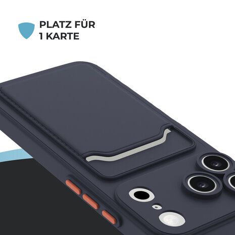 ShieldCase® ShieldCase iPhone 18 Pro Max Back Cover mit kartenfach (Dunkelblau)