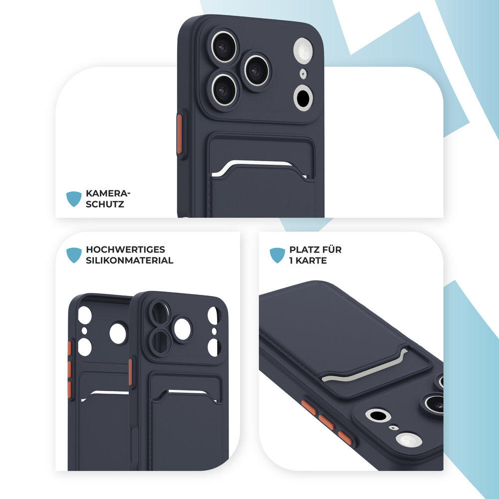 ShieldCase® ShieldCase iPhone 18 Pro Max Back Cover mit kartenfach (Dunkelblau)