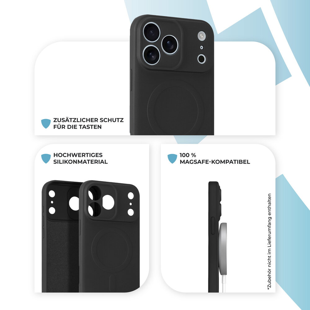 ShieldCase® ShieldCase iPhone 18 Pro Max Silikon MagSafe Back Cover (Schwarz) ShieldCase® ShieldCase iPhone 18 Pro Max Silikon MagSafe Back Cover (Schwarz)