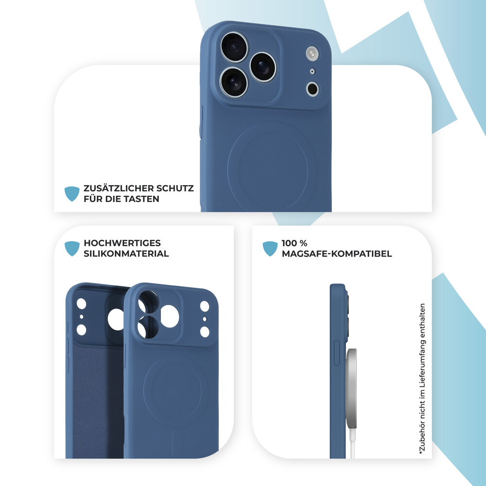 ShieldCase® ShieldCase iPhone 18 Pro Max Silikon MagSafe Back Cover (Dunkelblau)