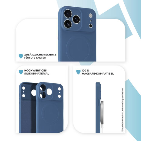 ShieldCase® ShieldCase iPhone 18 Pro Max Silikon MagSafe Back Cover (Dunkelblau)