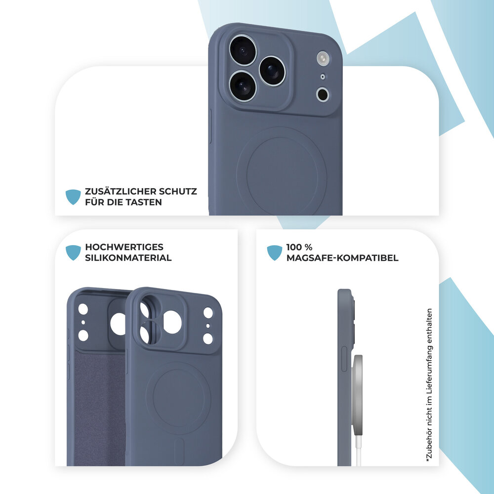 ShieldCase® ShieldCase iPhone 18 Pro Max Silikon MagSafe Back Cover (Grau) ShieldCase® ShieldCase iPhone 18 Pro Max Silikon MagSafe Back Cover (Grau)