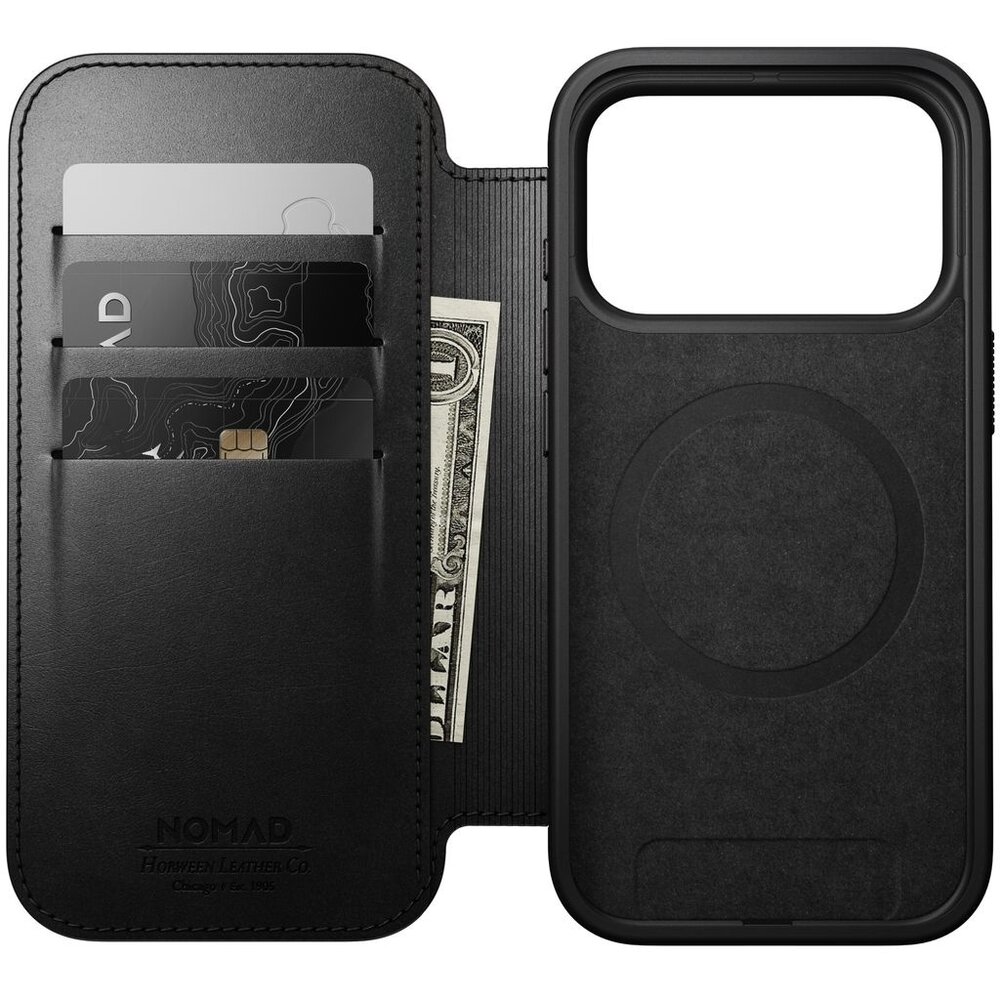 Nomad Nomad iPhone 18 Pro Modern Horween Leather Folio case (Schwarz)