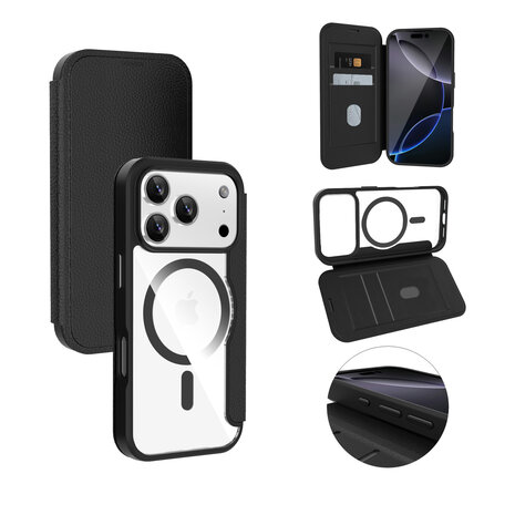 Coverzs Coverzs iPhone 18 Pro Max MagSafe Bücherregal (transparent / schwarz) Coverzs Coverzs iPhone 18 Pro Max MagSafe Bücherregal (transparent / schwarz)