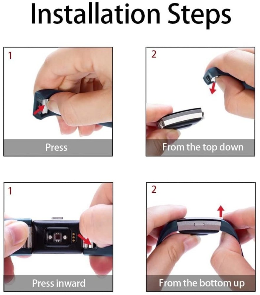 Strap-it® Strap-it Fitbit Charge 2 Silikon Armband (Grau Blau) Strap-it® Strap-it Fitbit Charge 2 Silikon Armband (Grau Blau)