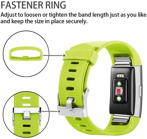 Strap-it® Strap-it Fitbit Charge 2 Silikon Armband (Hellgrün)