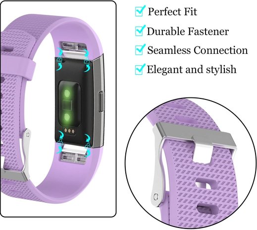 Strap-it® Strap-it Fitbit Charge 2 Silikon Armband (Hellviolett) Strap-it® Strap-it Fitbit Charge 2 Silikon Armband (Hellviolett)