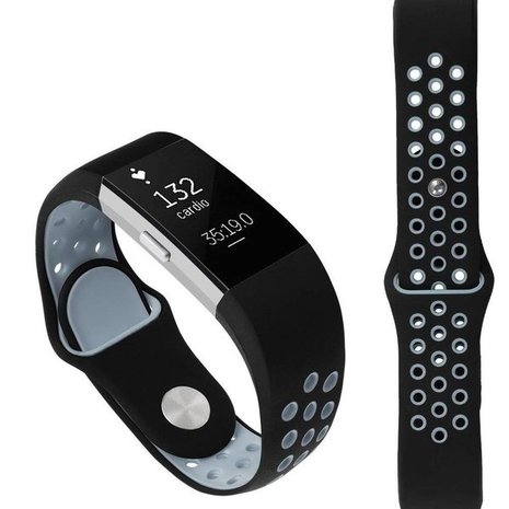 Strap-it® Strap-it Fitbit Charge 2 Sportarmband (Schwarz / Grau) Strap-it® Strap-it Fitbit Charge 2 Sportarmband (Schwarz / Grau)
