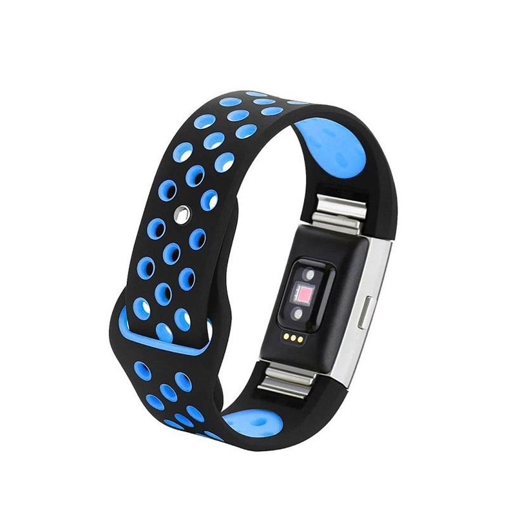 Strap-it® Strap-it Fitbit Charge 2 Sportarmband (Schwarz / Blau) Strap-it® Strap-it Fitbit Charge 2 Sportarmband (Schwarz / Blau)