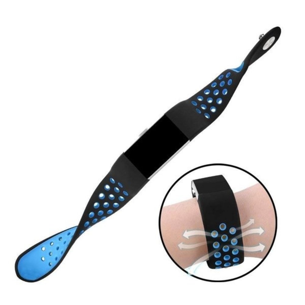 Strap-it® Strap-it Fitbit Charge 2 Sportarmband (Schwarz / Blau) Strap-it® Strap-it Fitbit Charge 2 Sportarmband (Schwarz / Blau)