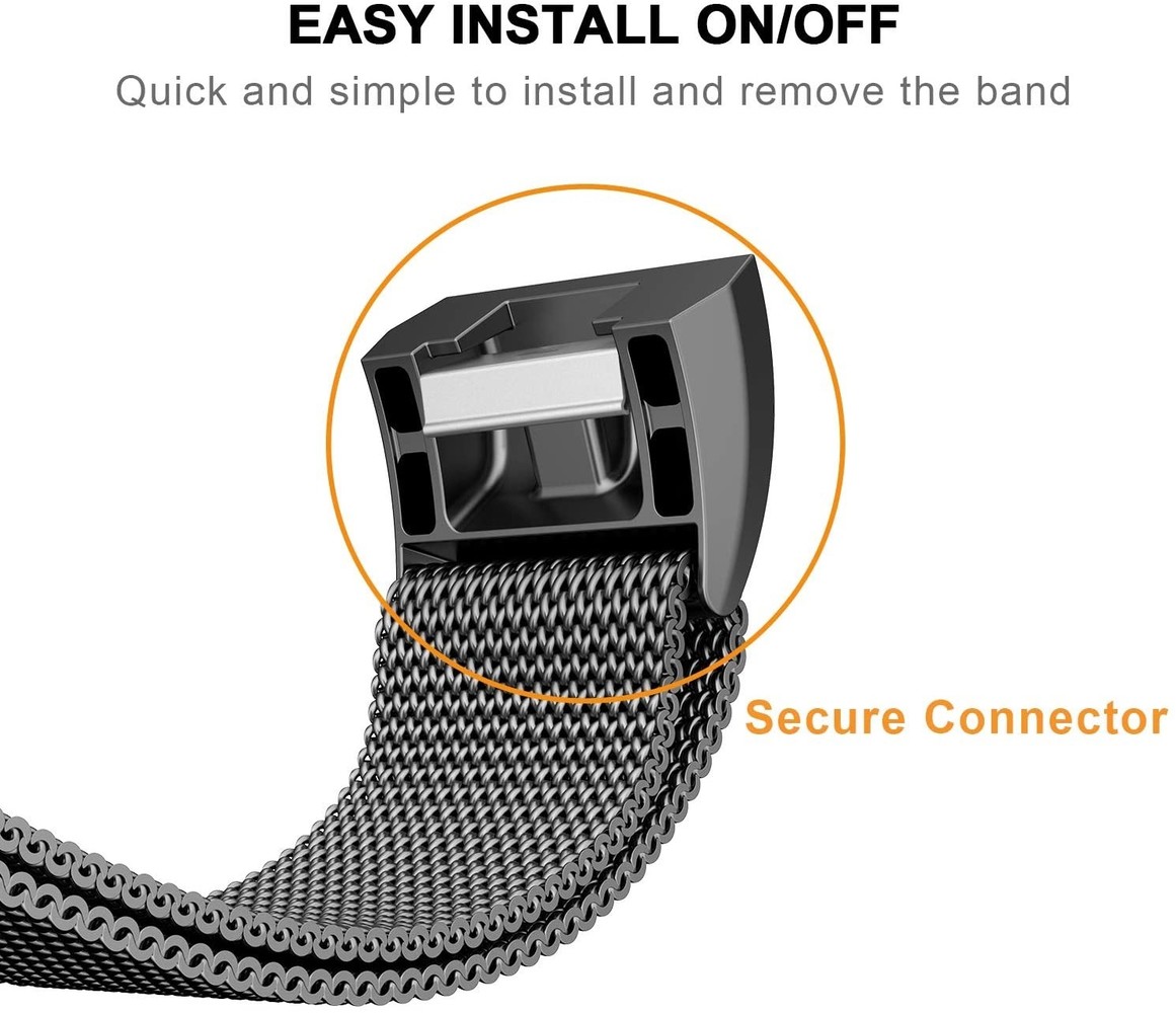 Strap-it® Strap-it Fitbit Charge 2 Milanese Armband (Schwarz) Strap-it® Strap-it Fitbit Charge 2 Milanese Armband (Schwarz)