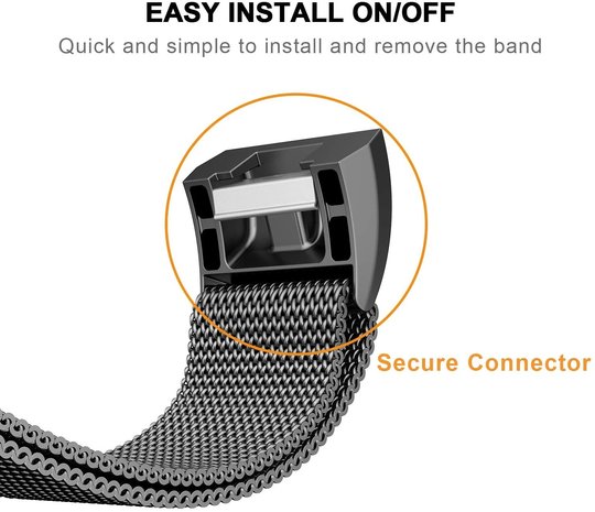 Strap-it® Strap-it Fitbit Charge 2 Milanese Armband (Schwarz) Strap-it® Strap-it Fitbit Charge 2 Milanese Armband (Schwarz)