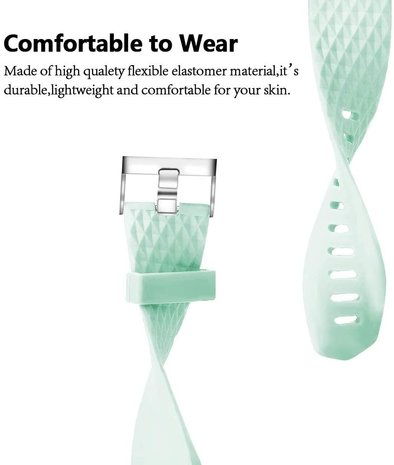 Strap-it® Strap-it Fitbit Charge 2 Diamant Silikon Armband (Aqua) Strap-it® Strap-it Fitbit Charge 2 Diamant Silikon Armband (Aqua)