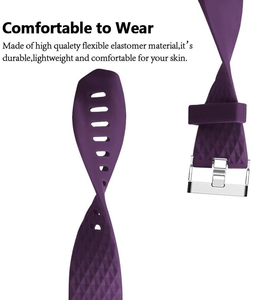 Strap-it® Strap-it Fitbit Charge 2 Diamant Silikon Armband (Lila) Strap-it® Strap-it Fitbit Charge 2 Diamant Silikon Armband (Lila)