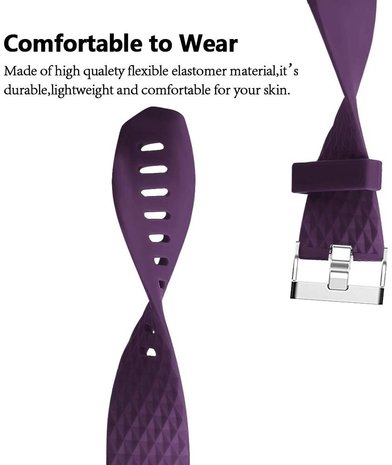 Strap-it® Strap-it Fitbit Charge 2 Diamant Silikon Armband (Lila) Strap-it® Strap-it Fitbit Charge 2 Diamant Silikon Armband (Lila)