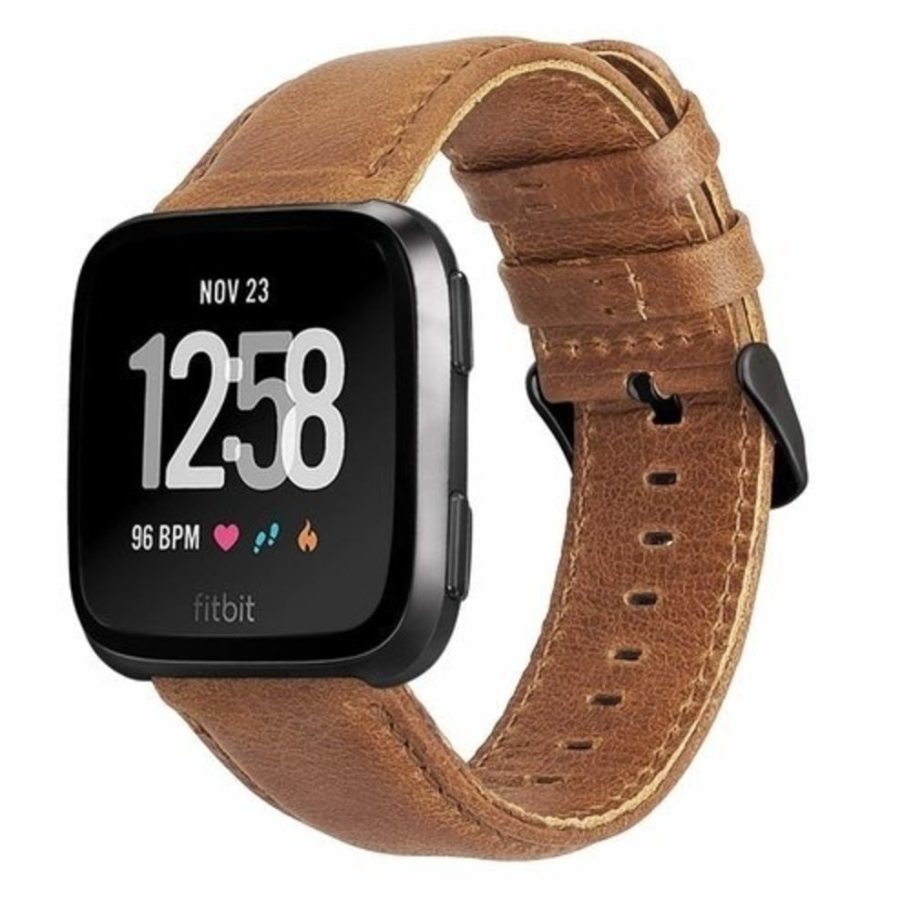 Strap-it® Strap-it Fitbit Versa / Versa 2 Armband Leder (Braun) Strap-it® Strap-it Fitbit Versa / Versa 2 Armband Leder (Braun)