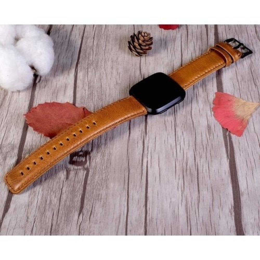 Strap-it® Strap-it Fitbit Versa / Versa 2 Armband Leder (Braun) Strap-it® Strap-it Fitbit Versa / Versa 2 Armband Leder (Braun)