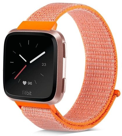 Strap-it® Strap-it Fitbit Versa / Versa 2 Armband Nylon (Orange) Strap-it® Strap-it Fitbit Versa / Versa 2 Armband Nylon (Orange)