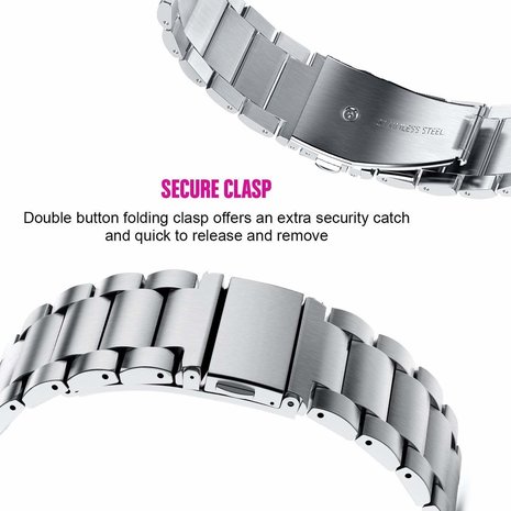 Strap-it® Strap-it Fitbit Inspire (HR) / Inspire 2 Gliederarmband (Silber) Strap-it® Strap-it Fitbit Inspire (HR) / Inspire 2 Gliederarmband (Silber)