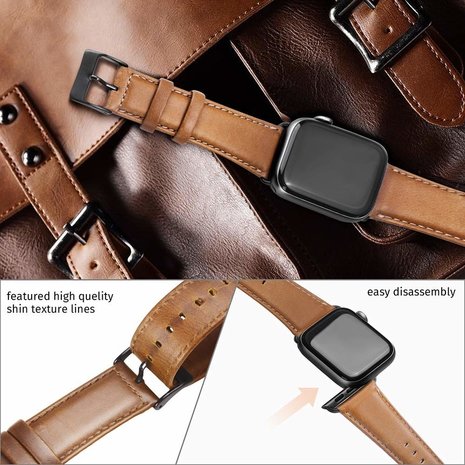 Strap-it® Strap-it Apple Watch Lederarmband (Braun) Strap-it® Strap-it Apple Watch Lederarmband (Braun)