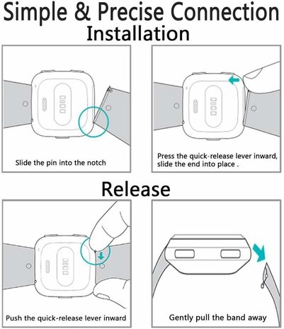 Strap-it® Strap-it Fitbit Versa / Versa 2 Armband Silikon (Dunkelviolett) Strap-it® Strap-it Fitbit Versa / Versa 2 Armband Silikon (Dunkelviolett)