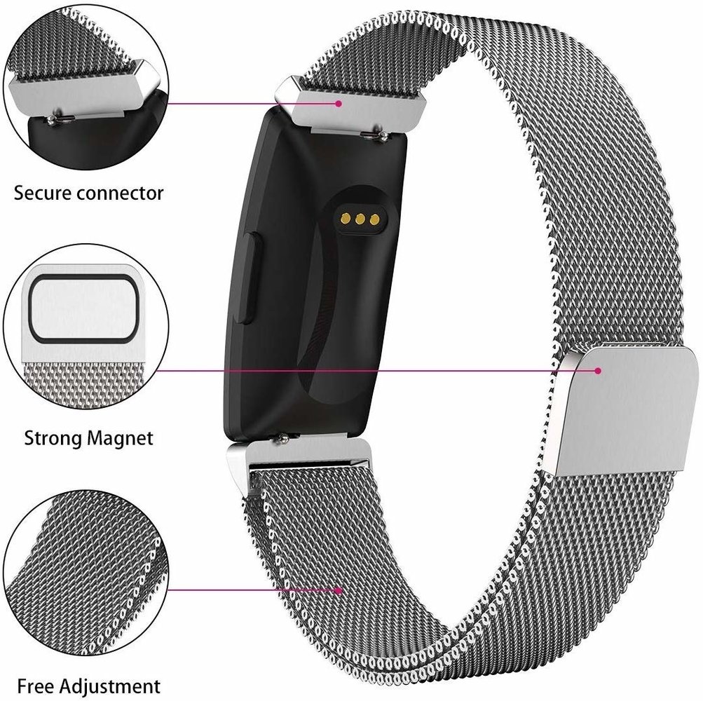 Strap-it® Strap-it Fitbit Inspire (HR) / Inspire 2 Milanese Band (Silber)