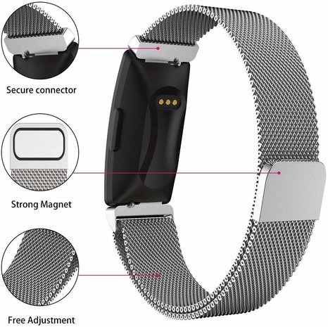 Strap-it® Strap-it Fitbit Inspire (HR) / Inspire 2 Milanese Band (Silber)