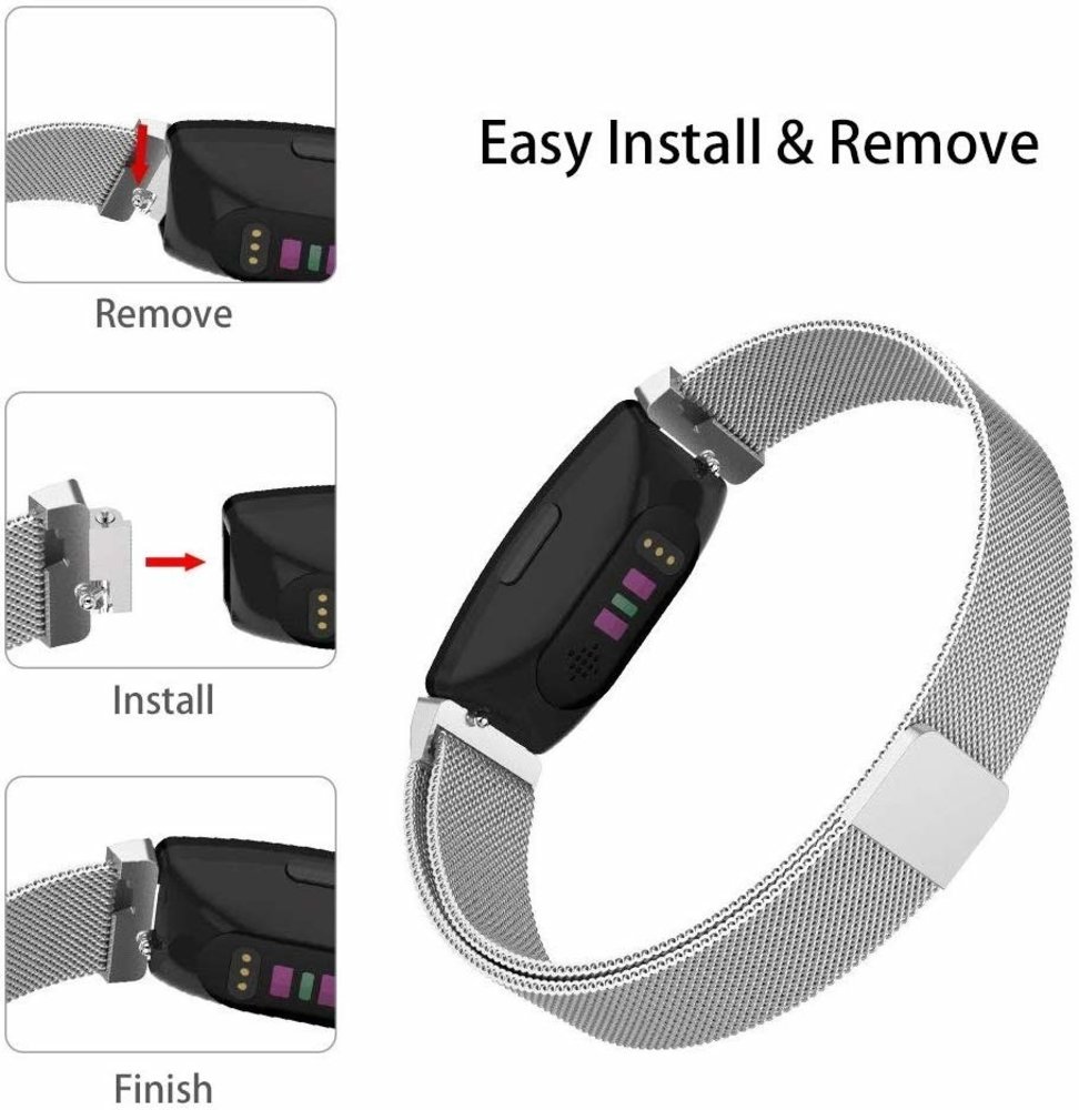 Strap-it® Strap-it Fitbit Inspire (HR) / Inspire 2 Milanese Band (Silber) Strap-it® Strap-it Fitbit Inspire (HR) / Inspire 2 Milanese Band (Silber)