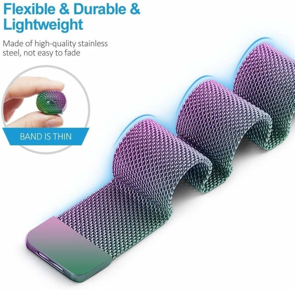 Strap-it® Strap-it Fitbit Inspire (HR) / Inspire 2 Milanese Band (Regenbogen)