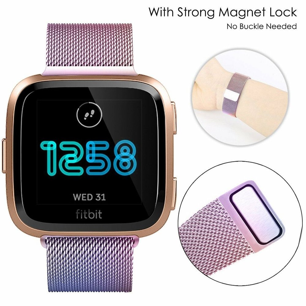Strap-it® Strap-it Fitbit Versa / Versa 2 Milanese Armband (Regenbogen)