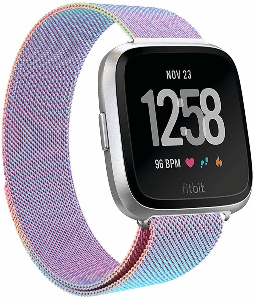 Strap-it® Strap-it Fitbit Versa / Versa 2 Milanese Armband (Regenbogen) Strap-it® Strap-it Fitbit Versa / Versa 2 Milanese Armband (Regenbogen)
