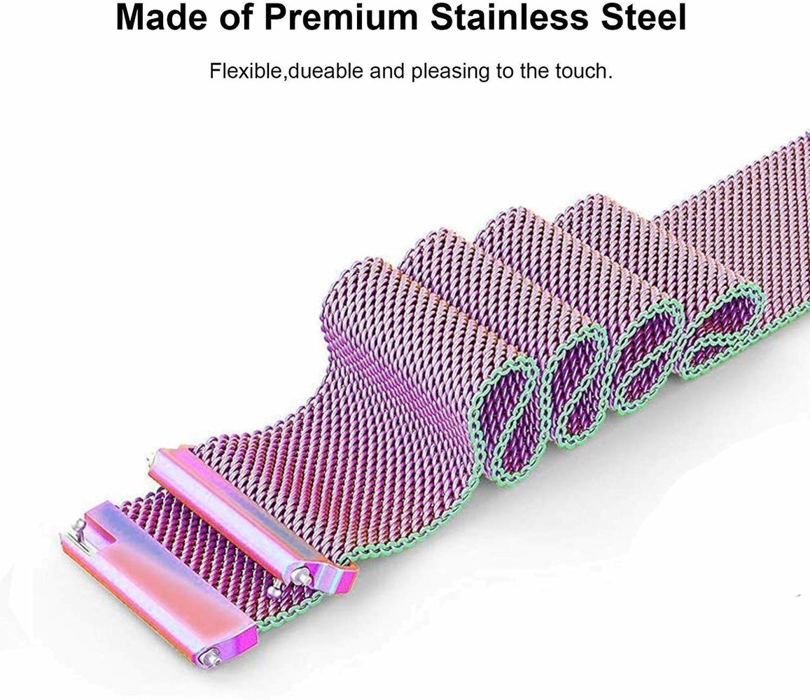 Strap-it® Strap-it Fitbit Versa / Versa 2 Milanese Armband (Regenbogen) Strap-it® Strap-it Fitbit Versa / Versa 2 Milanese Armband (Regenbogen)