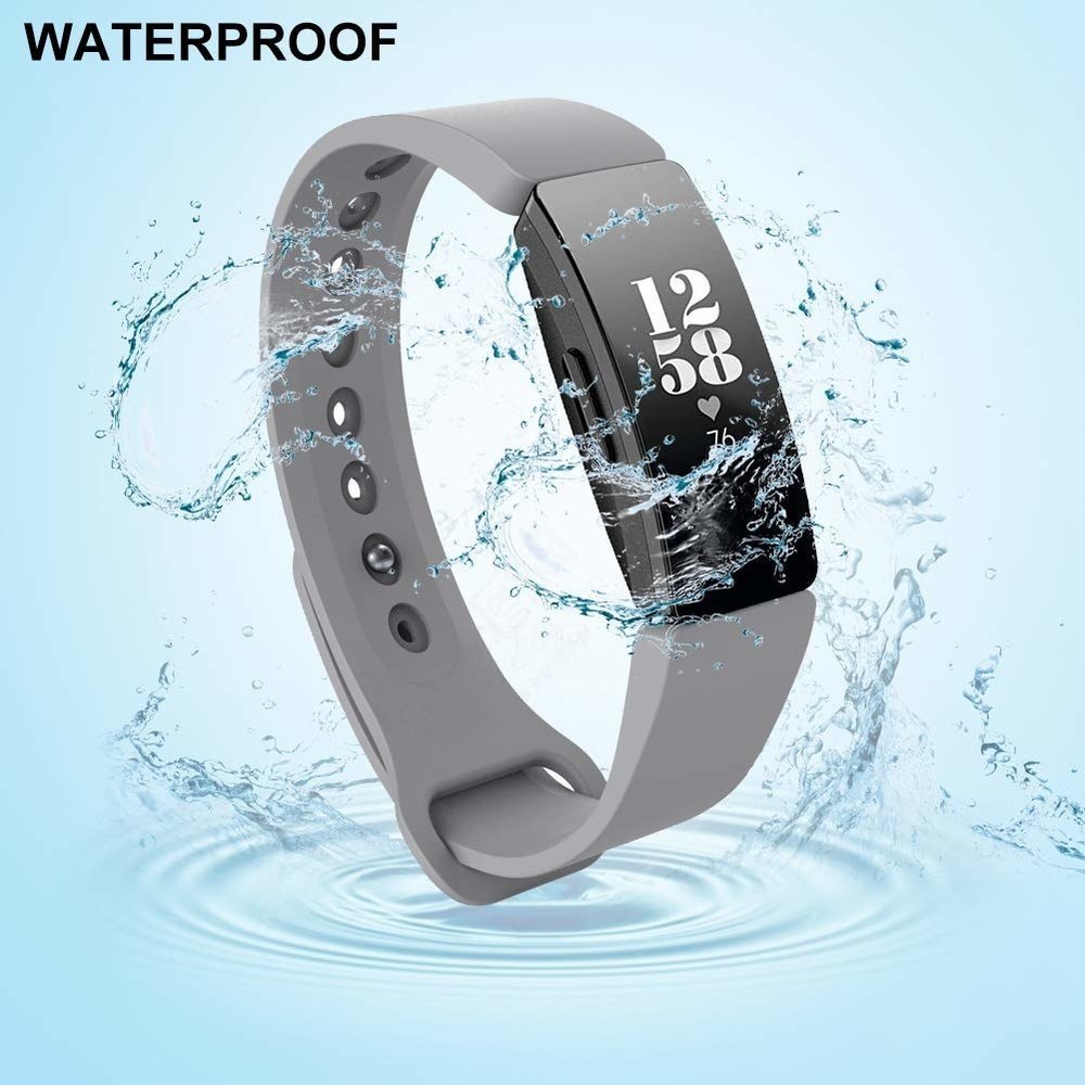 Strap-it® Strap-it Fitbit Inspire (HR) / Inspire 2 Silikon Armband (Grau)