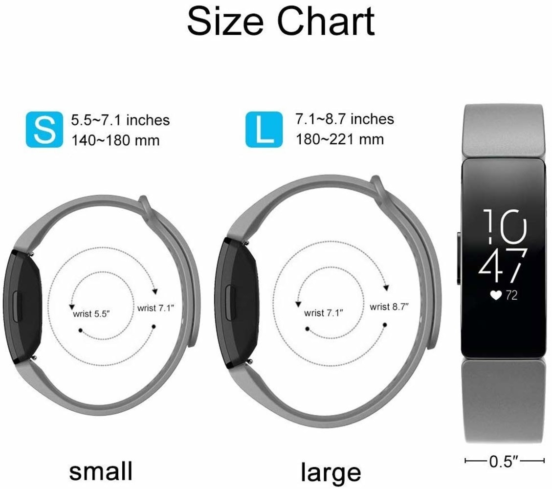 Strap-it® Strap-it Fitbit Inspire (HR) / Inspire 2 Silikon Armband (Grau)