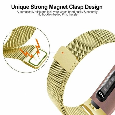 Strap-it® Strap-it Fitbit Charge 3 Milanese Armband (Gold)