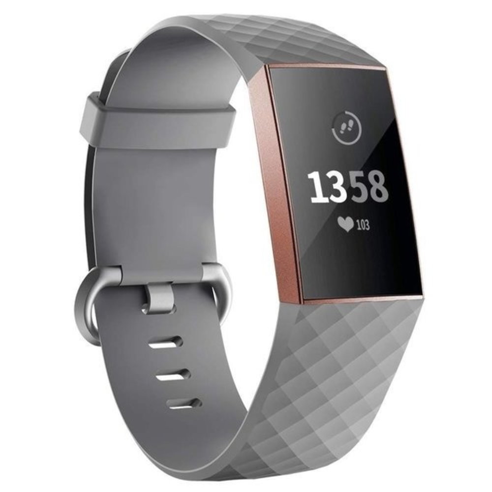 Strap-it® Strap-it Fitbit Charge 3 Armband Silikon (Grau)