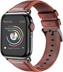 Strap-it® Strap-it Apple Watch Lederarmband (Rotbraun)