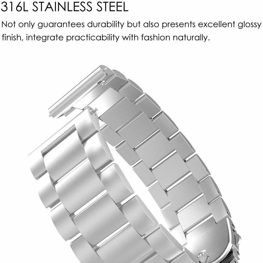 Strap-it® Strap-it Garmin Vivoactive 3 Gliederarmband (Silber) Strap-it® Strap-it Garmin Vivoactive 3 Gliederarmband (Silber)