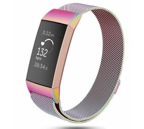 Strap-it® Fitbit Charge 4 Milanese Band (Regenbogen)