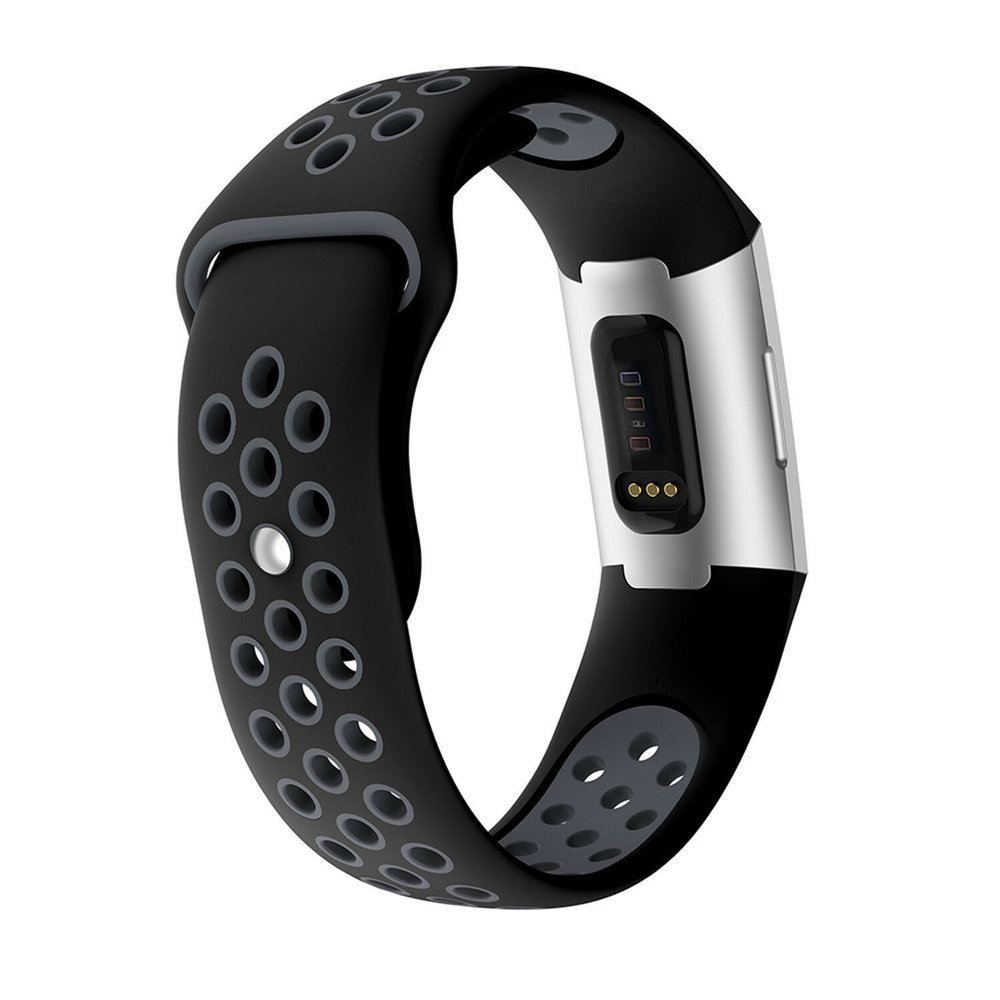 Strap-it® Strap-it Fitbit Charge 4 Sportarmband (Schwarz Grau)