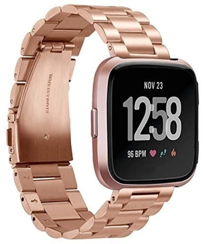 Strap-it® Strap-it Fitbit Versa / Versa 2 Gliederamband (Roségold)