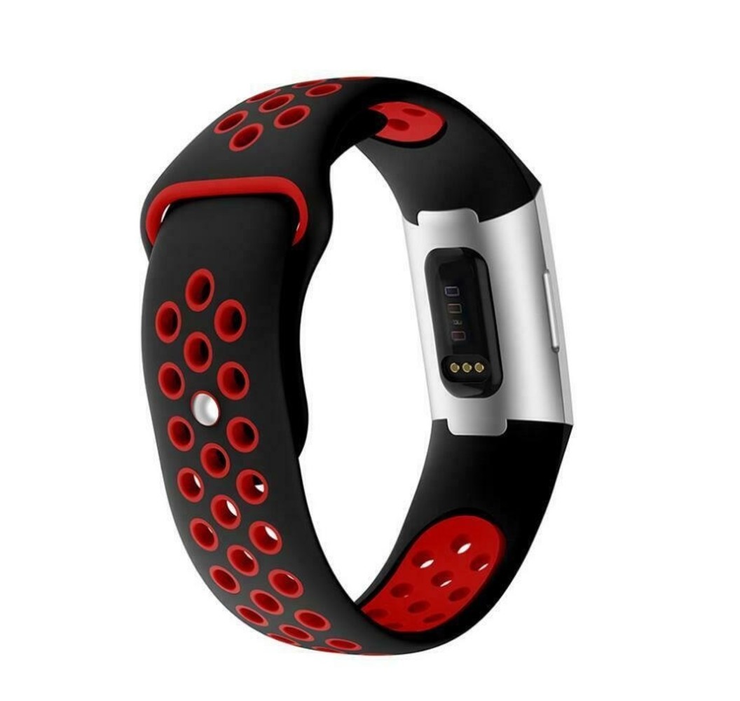 Strap-it® Strap-it Fitbit Charge 3 Sportarmband (Schwarz Rot) Strap-it® Strap-it Fitbit Charge 3 Sportarmband (Schwarz Rot)
