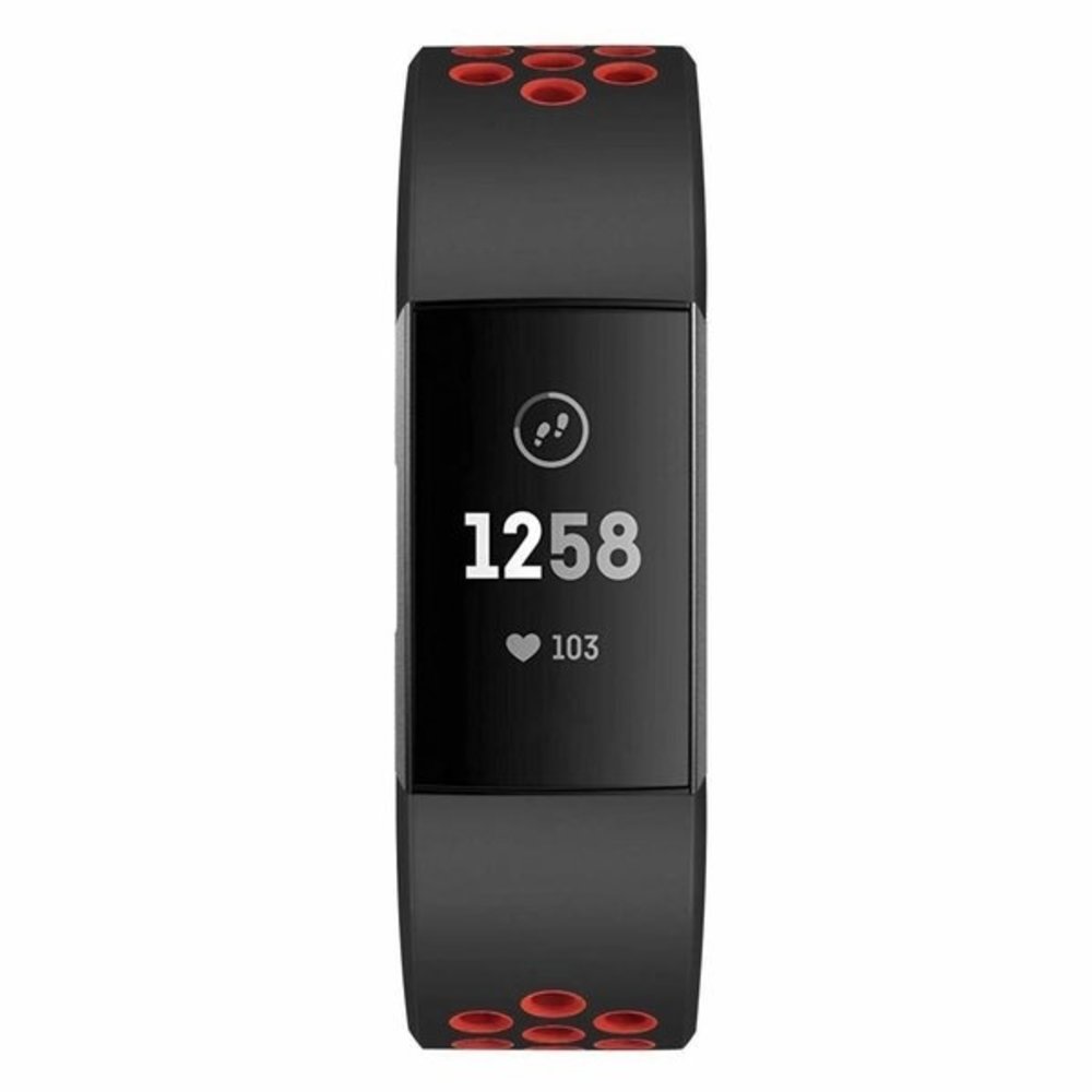 Strap-it® Strap-it Fitbit Charge 3 Sportarmband (Schwarz Rot) Strap-it® Strap-it Fitbit Charge 3 Sportarmband (Schwarz Rot)
