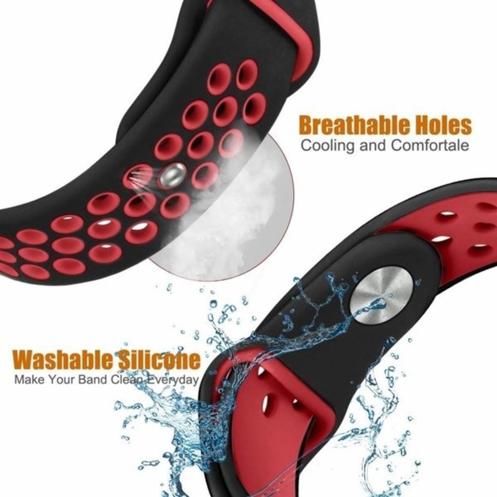 Strap-it® Strap-it Fitbit Charge 3 Sportarmband (Schwarz Rot) Strap-it® Strap-it Fitbit Charge 3 Sportarmband (Schwarz Rot)