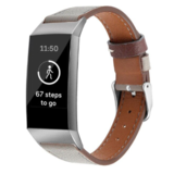 Strap-it® Fitbit Charge 3 Armband Leder (Dunkelgrau) Strap-it® Fitbit Charge 3 Armband Leder (Dunkelgrau)