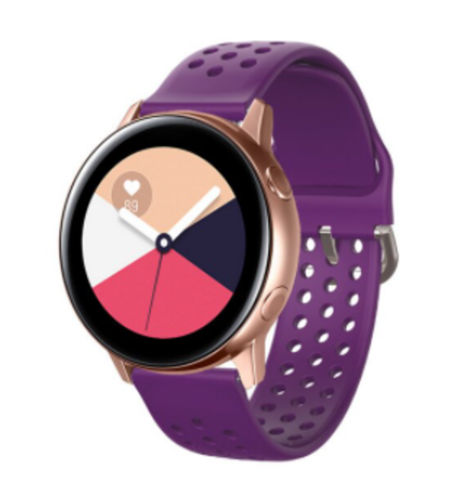 Strap-it® Strap-it Samsung Galaxy Watch 42mm Armband Silikon mit Löchern (Lila)