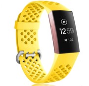 Strap-it® Fitbit Charge 3 Silikonband mit Löchern (Gelb)